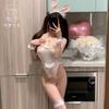 Chica Paja Lencería Sexy Chica Conejita Tirantes Una Pieza Sexy Hongo Lindo Uniforme Conejo Pijama 1335