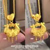 Colar com Pingente de Flor de Lírio com Borla Estilo Chinês Novo Dourado Areia Vietnamita Alta Retenção de Cor Novo Estilo Étnico Colar com Flor de Lírio Atacado