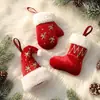 Novo Produto 2026: Meia de Natal de Tecido Pintado Enfeite DIY Atmosfera de Natal Decoração de Janela Enfeite para Pendurar Chapéu