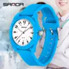 Relógio de Pulso Sanda Quartz Transmissão Ao Vivo Moda Popular Versátil Relógio de Estudante Simples Casual Relógio de Pulso de Quartzo Luminoso
