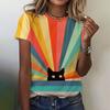Camiseta Feminina Gráfica de Desenho Animado Casual Manga Curta Tops Camiseta Feminina Estampada em 2D Roupas Femininas Verão t Tops