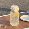 Vaso de Agua de Verano para Niñas, Vaso de Agua de Aspecto Elegante, Vaso de Plástico de Lujo Ligero y de Gama Alta, Vaso con Popote de Gran Capacidad para Doble Bebida