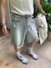 Shorts Jeans Rasgados Lavados Old School Retro Americano Masculino Verão Corte Limpo Solto Casal Casual Calça de Cinco Pontos