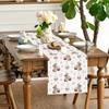 Camino de mesa con forma de huevo de Pascua, para fiestas navideñas, sala de estar, mantel decorativo con borde cruzado, mantel estampado de lino, tapete, bandera de té