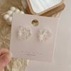 Brincos de flor doce fofos estilo japonês feitos à mão de verão super fada frescos transparentes tridimensionais para meninas brincos de pressão clip de orelha