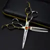 Tijeras de Peluquería de Doble Filo con Forma de Espada, Mango de Serpiente Nepson de 6.0 Pulgadas, Tijeras Adelgazadoras, Estilo Serpiente Dorada