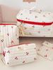 46182 Bolsa de Lavar de Tela con Estampado de Cerezas Linda Gran Capacidad Bolsa de Almacenamiento Portátil para Viaje Bolsa Cosmética Portátil para Mujeres