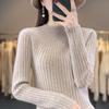 Al por mayor 24 primavera nuevo cuello semi-alto cordón paraguas tejido terciopelo Andy versión coreana de mujer suelto delgado top de punto