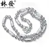 Cuentas redondas cadena de plata collar de plata de ley S990 estilo nacional para hombre hexagonal barril Lin FA joyería de plata de ley venta al por mayor