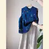 Nuevo Conjunto Ootd de Verano 2025, Nuevo Estilo Chino con Botones Tradicionales, Top Chaleco Azul de Gama Alta y Único