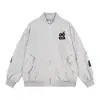 Chaqueta de estilo American high street con parches de letras y bordados en toda la espalda, unisex, chaqueta casual holgada vintage de principios de primavera para estudiantes y parejas