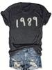 Amazon Exportación Transfronteriza Europea y Americana Nuevo Primavera y Verano 1989 Estampado Cuello Redondo Holgado Manga Corta Camisetas Tops Venta Directa de Fábrica