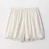 Leggings de Satén Imitación Seda Estilo Nuevo Primavera y Verano para Mujer con Empalme de Encaje, Pantalones Cortos Lisos Anti-Exposición Que Se Pueden Usar Afuera