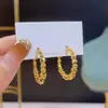 Brincos de Argola Estilo TikTok Luxo Leve Emagrecimento para Rosto Redondo Brincos Simples Versáteis Novo Estilo 2024 Banhado a Ouro Cobre