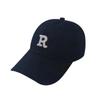 Gorra de Béisbol con Visera de Moda Estilo Coreano para Hombre, Versátil Bordada con Letra R 2024 Nueva Gorra de Pico Casual Versátil para Mujer