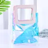 Celebridade da Internet Bolsa de Mão Transparente em PVC com Laser para Casamento, Doces, Presentes, Bolsa Tote em TPU, Bolsa de Mão para Presente de Casamento