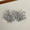 Pendientes Europeos y Americanos Exagerados Grandes para la Cena Pendientes de Fuegos Artificiales con Cuentas de Cristal Gris Pendientes de Personalidad Única de Nicho de Moda
