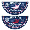 Bandeira em Forma de Leque para o 250º Aniversário dos EUA Transfronteiriça com Padrão Personalizado Decoração de Jardim Amazon Decoração de Feriado dos EUA Bandeira Semicircular
