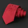 Corbata de Hombre Bordado Jacquard Corbata Roja Corbata de Hombre de Gama Alta Atada a Mano Ropa Formal Fabricante Personalizado Stock Listo Venta al por Mayor