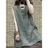 Nuevo Suéter sin Mangas de Estilo Chino para Mujer, Estilo Nacional, Nuevo Modelo de Verano, Rejuvenecedor, Adelgazante, Delgado, Top de Longitud Media, Retro
