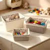 Cesta de Armazenamento Trançada de Rattan Sintético Sem Tampa Saco de Pano à Prova de Poeira Decoração Essencial para Quarto de Estudante Guarda-roupa da Sala de Estar Cesta de Armazenamento para Banheiro