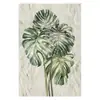 Pintura mural abstracta tridimensional de planta verde de nicho estilo wabi-sabi, arte de pared moderno minimalista de alta gama para entrada y sala de estar