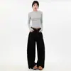 Jeans Azules Lavados Vintage con Forma de Hoz, Corte Holgado, Adelgazantes, Versátiles, con un Diseño Único que Favorece la Figura y Bordado