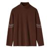 Camiseta de Manga Larga con Cuello Alto de Terciopelo Doble Cara para Otoño e Invierno, Ajuste Delgado Casual para Hombres y Mujeres, Camiseta Básica, Cuello Solapa, Espesada, Top Cálido