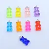 Urso de resina mini cor simulação urso de doce brincos brincos bolsa pingente pingente joias DIY acessórios