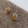 Pendientes de Calabaza de Perla de Estilo Chino Nuevo de Alta Calidad con Aguja de Plata S999, Pendientes de Zirconia Microincrustada de Alta Gama, Pendientes para el Trabajo
