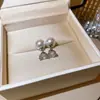 Pendientes de Flor de Zirconia Estilo Francés, Lágrima de Sirena Perla, Pendientes de Lujo Ligero de Gama Alta, Pendientes Versátiles Elegantes Retro de Lujo