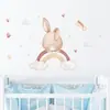 Adesivos de Parede Autoadesivos de Coelho Fofo Arco-Íris Desenho Animado Estilo Simples Ins Adesivos de Decoração para Quarto de Crianças Br63802