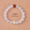 Ágata blanca natural carbón Bodhi cura garra de gato linda cinco Fu gato temperamento pastoral todo partido Pulsera blanca nicho