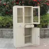 Armário de arquivo de metal com porta de vidro para livros e documentos, armário de arquivo, armário de documentos, armário de arquivo morto, armário de comprovantes financeiros com gaveta com chave, armário de escritório