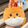 Jinnew Pelúcia Gato Peixe Cara Grande Porta Moedas Desenho Animado Pelúcia Chaveiro Pingente Bolsa para Fone de Ouvido Pingente Presente