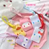 Portatarjetas push-and-pull con estampado de dibujos animados lindos en colores de caramelo para tarjetas de estudiante del campus, tarjetas de acceso y funda protectora para cordón de foto de ídolo