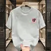 Camiseta Customizada Nova Moda Primavera Verão Manga Curta Masculina Feminina Estampa Coração Amor Casal Gola Redonda Respirável Confortável Camiseta Manga Curta