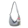 Moda Coreana Lindo Bolso de Lona a Cuadros Tipo Dumpling para Mujer 2026 Nuevo Casual Gran Capacidad para Viajar al Trabajo Bolso de Hombro Cruzado
