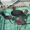 Mesa y sillas de exterior con sombrilla, combinación de mesa y sillas de jardín al aire libre para patio, conjunto de tres piezas, mesa plegable para balcón, ocio al aire libre y hogar