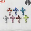 Pendientes de Aleación de Titanio G23 Gota de Agua Cruz Cruzada Transfronterizos Incrustados Zirconia 5A Joyería para Perforaciones Labio Uña Hueso de la Oreja Accesorios