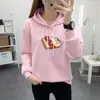 Suministro Directo de Fábrica Sudadera Nueva de Invierno 2025 con Forro Polar para Mujer, Sudadera con Capucha Estilo Coreano para Estudiante, Ropa Trendy Holgada de Tallas Grandes para Mujer
