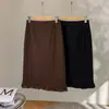 Elegante y con estilo, falda midi de retazos de encaje con volantes para mujer, de cintura alta, adelgazante, corte recto, adecuada para otoño, venta al por mayor