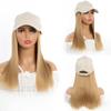 Peluca femenina gorra de pico blanco cremoso moderna combinable para todo rostro reparación natural aumento de temperamento pelo largo liso venta al por mayor de fábrica en stock