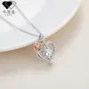 Knn-177 Collar de Rosa con Forma de Corazón para Mujer Dibujos Animados Joyería Transfronteriza Diseño Original de Nicho Colgante Venta al por Mayor