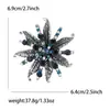 Broche Flor de Metal Exagerado Retrô Europeu e Americano com Strass Joia de Alfinete de Corsage para Cardigã de Moda de Alta Qualidade para Mulheres