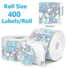 Papel térmico para etiquetas redondas láser transfronterizo 2 pulgadas/400 hojas autoadhesivo plateado holográfico papel térmico láser para impresión