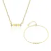 Conjunto de Prata Esterlina S925 Yuanfan Quadrado Geométrico Cravejado com Diamante Conjunto Europeu e Americano Colar Pulseira de Luxo Leve Joias de Prata Femininas Fornecimento Transfronteiriço