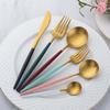 Cubiertos Portugueses de Acero Inoxidable de Alta Gama para Restaurante Occidental Cuchillo para Bistec, Tenedor, Cuchara Set Cuchara Pública Tenedor Cuchara para Café Tenedor de Postre