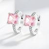 Aretes Cuadrados de Zirconia de Color Minería Caliente Transfronteriza Europea y Americana Nuevos Diamantes de Color Azúcar Hebilla para la Oreja Marea Anillo para la Oreja Joyería Simple para la Oreja