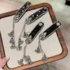 Pasador de Pelo con Borla de Campana de Diamante Azul para Mujer, Accesorio de Pelo Exquisito de Gama Alta, Pinza Lateral, Pasador de Pelo, Pinza BB Lateral de Estilo Antiguo
